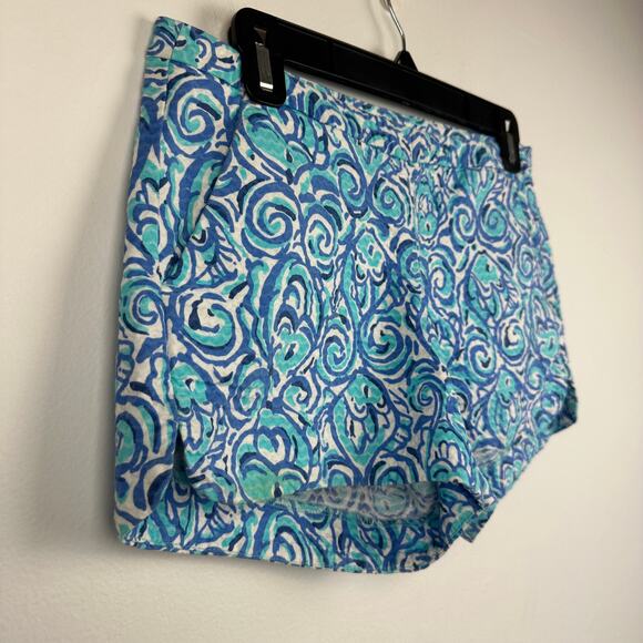 Lilly Pulitzer Womens Adie Chasing Tail Fish Side Zip 100% Cotton Blue Shorts 00 - Picture 3 of 9
